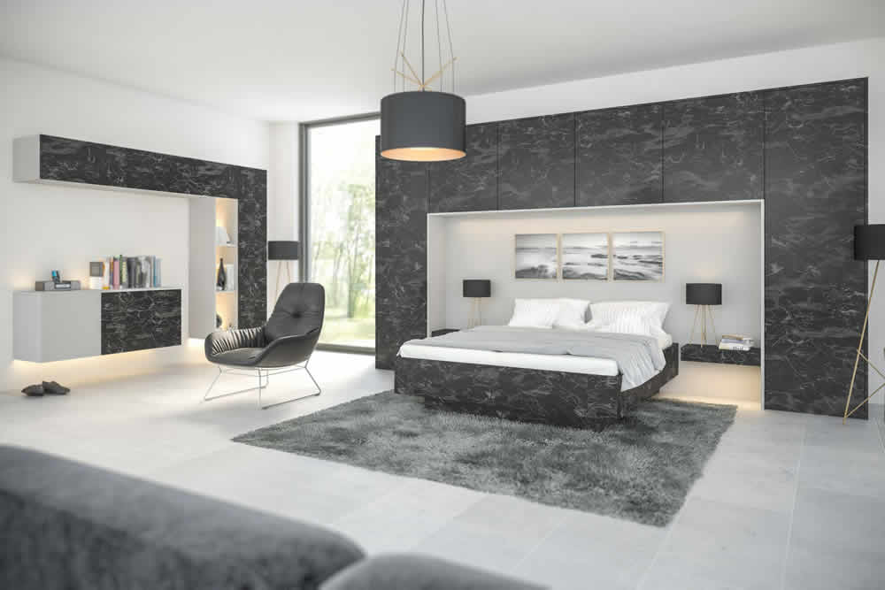 Zurfiz Oriental Black Bedroom