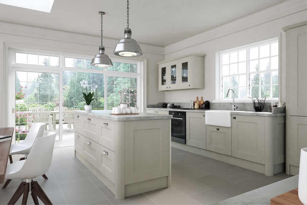 Bella Oakgrain Grey Cambridge Kitchen